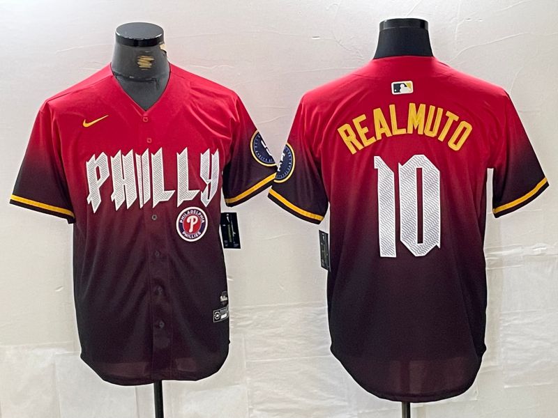 Men Philadelphia Phillies #10 Realmuto Red City Edition Nike 2024 MLB Jersey style 5->philadelphia phillies->MLB Jersey